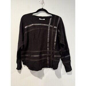 NEW Sioni Milano Sweater Womens Medium Black Knit Soft Stretch Travel Casual